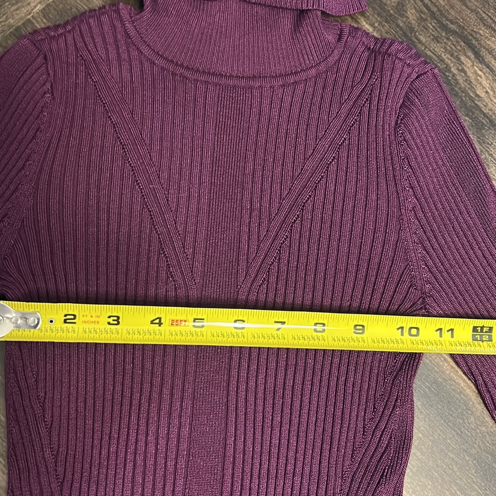 WHBM Plum Noir Ribbed Turtleneck Sweater - Picture 6 of 13